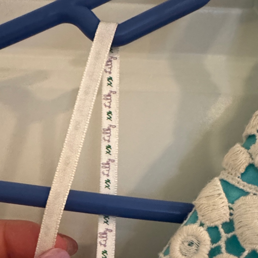 Lilly Pulitzer Turquoise Halter Dress with Lace - Picture 3 of 10